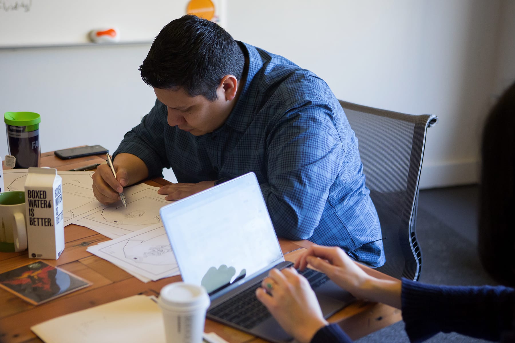 Portrait shoot of Victor and Monique for Touch Worldwide and Has Heart at Touch's office in Pioneer Square in Seattle, Friday, Jan 27, 2017.